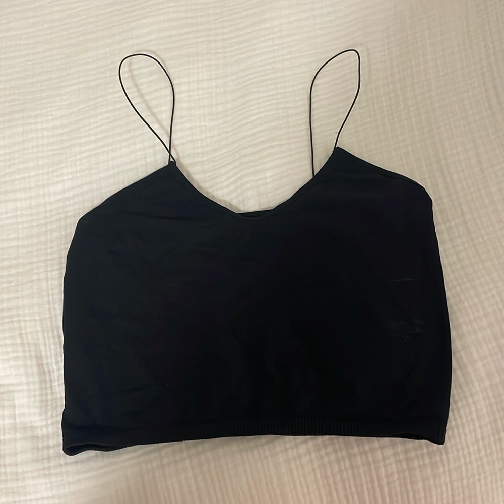 Plane black crop top